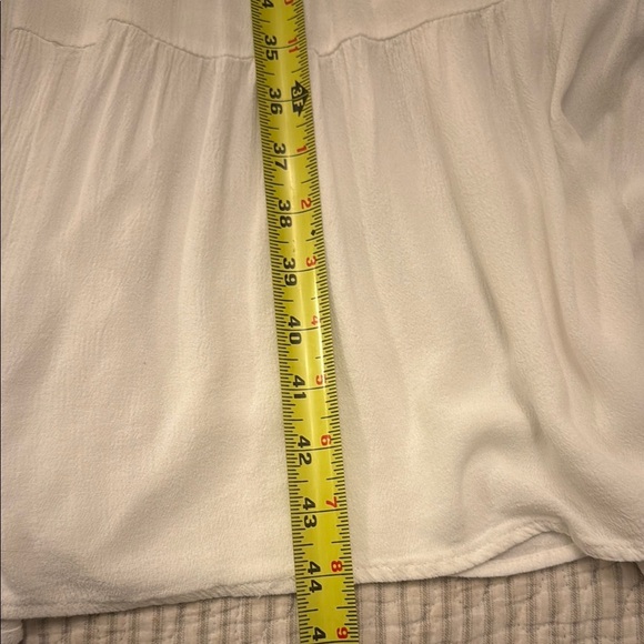 In loom White V-Neck with Embroidery & Puff Sleeve Midi Sundress - Picture 12 of 12